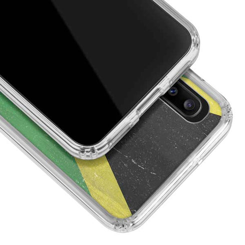 Jamaica Flag Distressed Galaxy A30 Clear Case